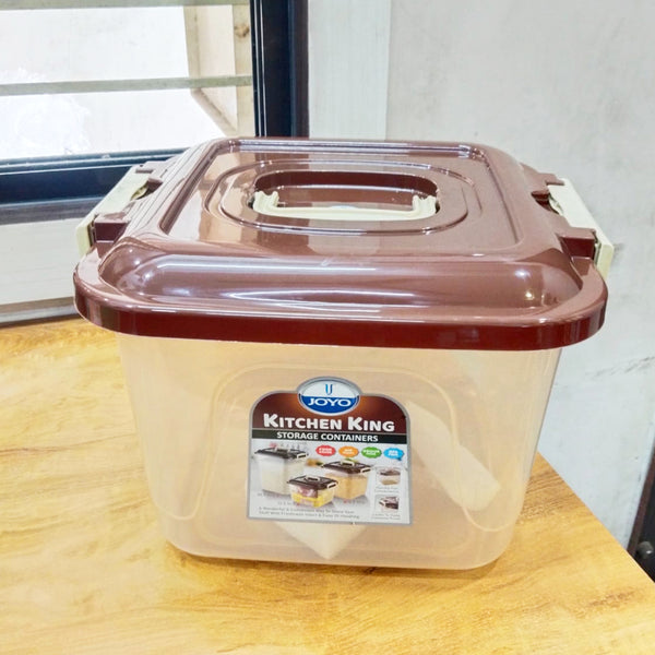 AM5712 JOYO Kitchen King Container 12.5 Ltr (Pack of 1) Small Rectangular Plastic Container Multipurpose Stackable Storage Box with Lid & Handle