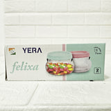 Di0024 Yera Felixa Frosted Glass Jar with Lid – 195ml (Each) – Set of 2