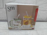 AM3721 Drinking Mug with Handle and Clear Lid with Straw