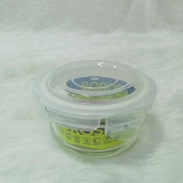 AM3701 Borosil Round 240ml Glass Food Storage Container 1 Pcs