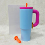 AM6257 Colorful Insulated Tumbler with Handle & Straw – Hot & Cold Travel Mug