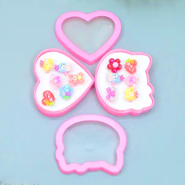 AM1255 Cartoon Shaped Finger Ring Set for Girls (10pcs)