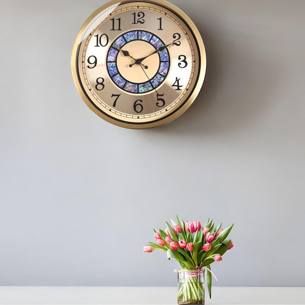 AM5946 Aesthetic Brass Silent Gold Decorative Wall Clock