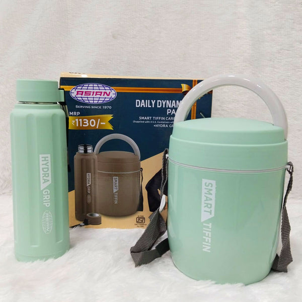 AM6179 Asian Daily Dynamo Pack – Smart Tiffin Carrier 3 + Hydra Grip Bottle 700 ml