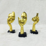 AM6232 Golden Thinker Abstract Face Sculptures (No.3) – Set of 3pcs