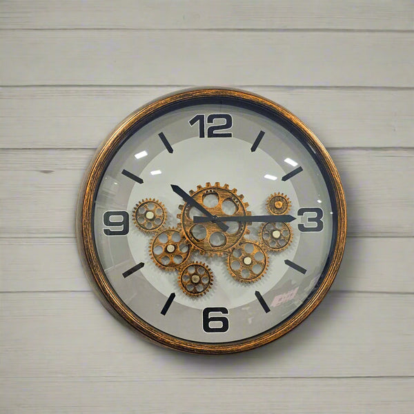 AM5948 Black Gear Wall Clock with Industrial Design