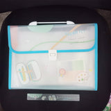 AM5899 Transparent Expanding File Folder with 12 Pockets, Handle, and Buckle (33x25cm)