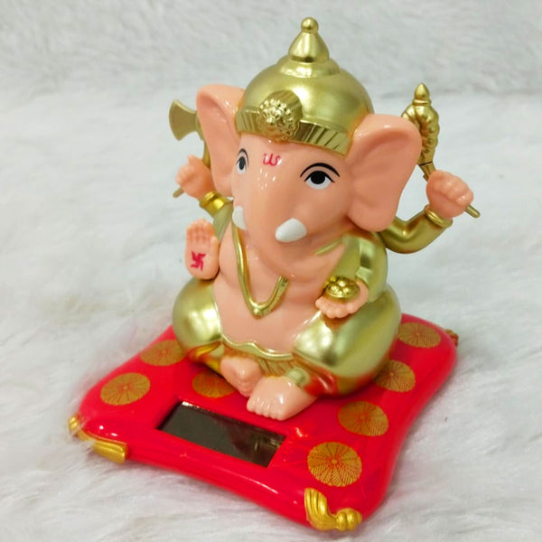 AM6242 Hand Moving Lord Ganesh Idol - Solar-Powered Base