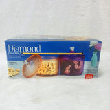 Di0361 Diamond Dry Fruit Transparent 2pc Jar with Lids - 500ml (Mix Colour)