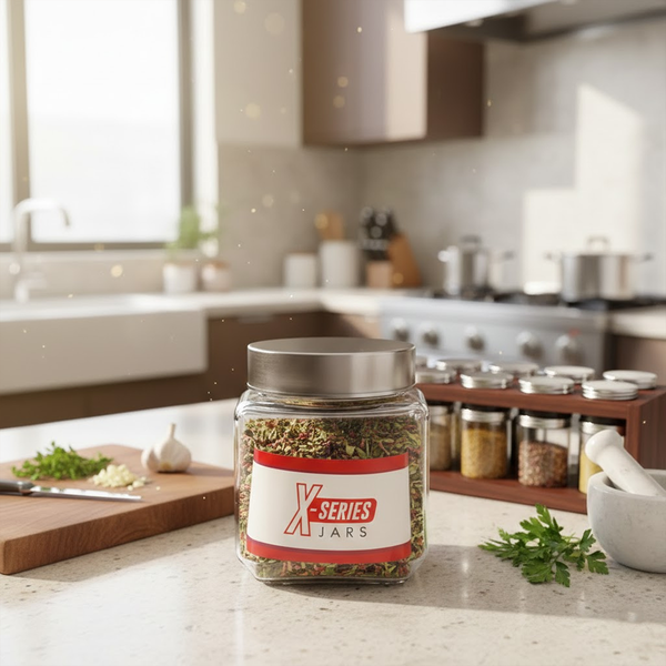 TM0148 Yera X-Series 600ml Square jar with see through cap - 1pc