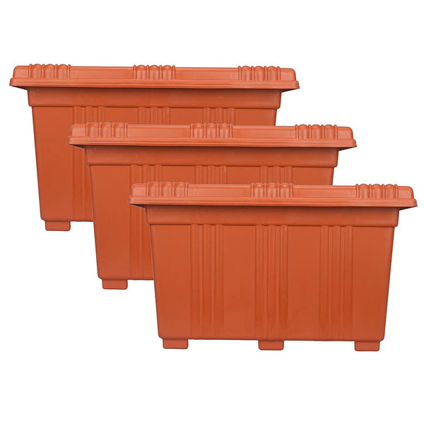 AM0855 Deep Plastic Rectangle Planters Pots 39cmx21cmx18cm