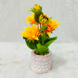 AM6239 Artificial Sunflower Textured Ceramic Pot