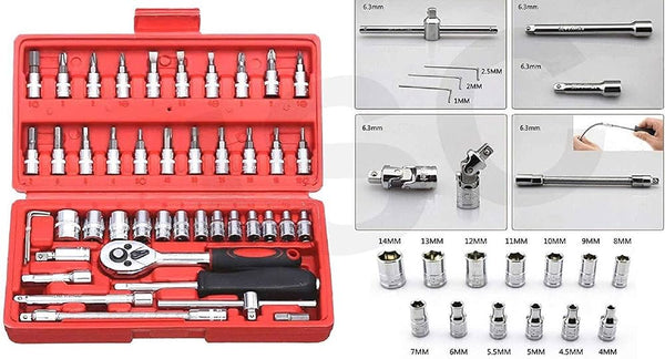 Combination Repair Tool Kit (Red, 46 pcs)