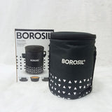 AM6187 Borosil Kube Black Glass Lunch Box, Round x 3 (Tall), Set of 3, 400ml