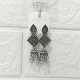 Di0300 Oxidized Silver Jhumka Earrings with Multicolor Beads – Traditional & Fashion Jewelry