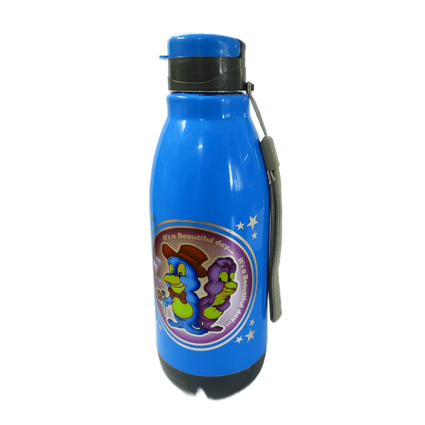 3823 Cartoon Printed Plastic Water Bottle for Kids - 400 ML