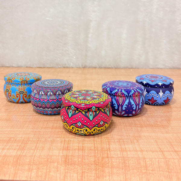 TM0035 Mandala Pattern Scented Candle Container (Set of 1)