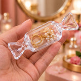 A08141 Candy Shape Jewellery Storage Box with Clear Lid for Rings and Studs (1 Pc)