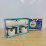 A07843 Audii "Tea Time" 3-Piece Gift Set (1 Vacuum Flask Bottle + 2 Ceramic Mugs)