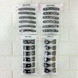 AM6391 Elegant Black Bow-Shaped and Curved Barrette Hair Clips