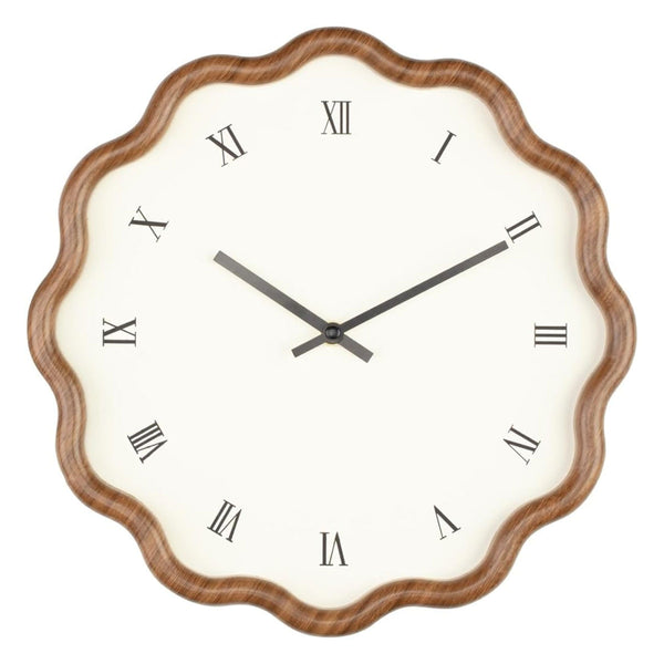 AM6522 Modern Scalloped Edge Wall Clock – Minimalist Floating Dial Design - 1pc