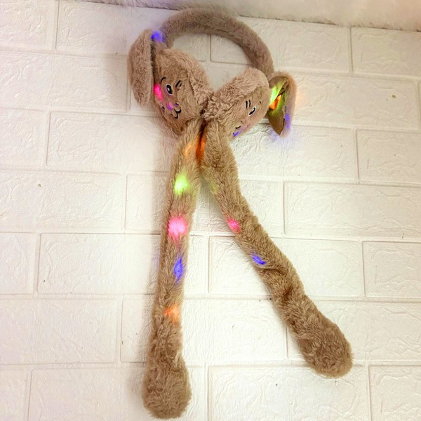 AM6290 LED Light-Up Bunny Plush Earmuffs for Kids – Warm & Fun Winter Ear Covers