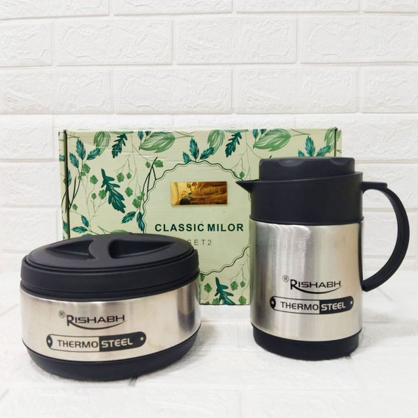 Di0177 Rishabh Classic Milor Thermo Steel casserole & Jug Gift Set - 2 pcs