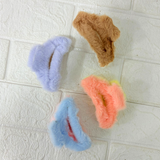 AM6382 Dual Shade Cloud Shape Fur Hair Claw - 1pc (Multicolour)