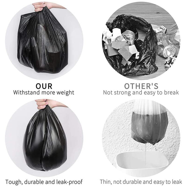 3200 Black Garbage Bags for Dustbin 30 Bag - Small 17 X 19 Inches