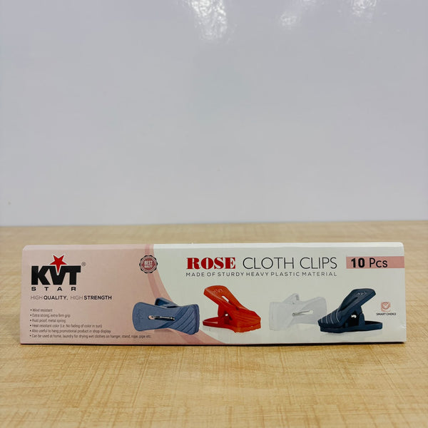A07969 KVT Star Rose Cloth Clips - 10 Pcs Pack