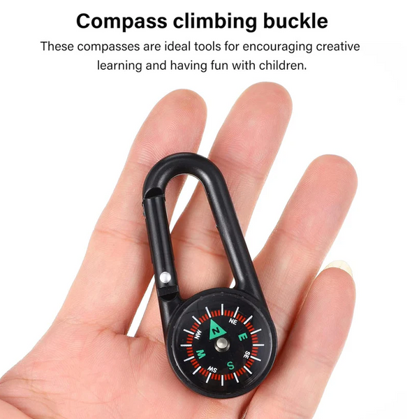 15078 Clip Snap Hook Mini Compass (1 Pc / Mix Design)