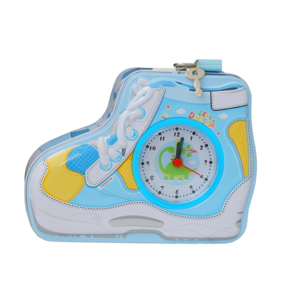 TM0157 2 in 1 Shoe Pattern Piggy Bank with Alarm Clock Set