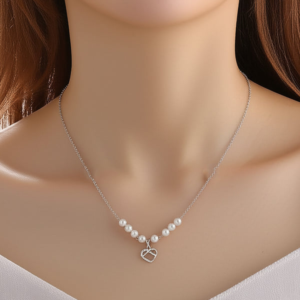 AM5774 Butterfly Pendant Necklace Pearl Jewellery and Pearl Earings- For Women Imitation Pearl Multilayer
