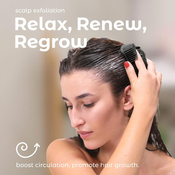 AM6488 Dual-Sided Silicone Body Scrubber & Scalp Massager - 1pc