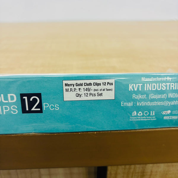 A07968 KVT Star Merry Gold Heavy Duty Cloth Clips (Pack of 12)