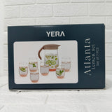 Di0197 YERA Atlanta Glass Lemon Set - 7 Pieces (Jug with Lid & 6 Tumblers)