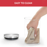 AM5170 Borosil Classic Jars With Wooden Tray - 3Pcs (600 ml Each)
