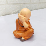AM5363 Little Monk Sculpture Hand-carved Buddha Sitting statue -Pack of 1 pcs ( Multidesign)