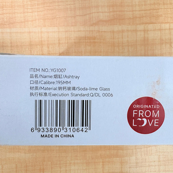 TM0039 Round Crystal Glass Smoking Ashtray- 195mm