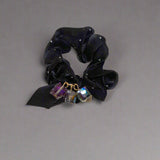 AM1298 Crystal Rhinestone Glossy Soft Satin Silk Hair Scrunchies Hair Elastic Bands 1pc