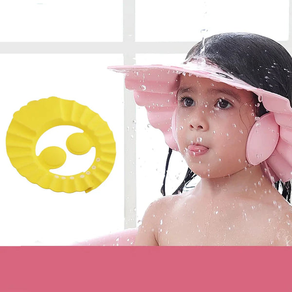 0378b Adjustable Safe Soft Bathing Baby Shower Hair Wash Cap for Children, Baby Bath Cap Shower Protection for Eyes and Ear,