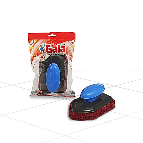 AM2507 Gala Iron Bull Scrubber Pad Bathroom Tile and Floor Cleaning Brush 1 Piece with Plastic Handle