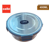 AM2029 Cello Steel-0 Fresh BoroSilicate Round Container 400ml