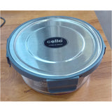 AM2029 Cello Steel-0 Fresh BoroSilicate Round Container 400ml