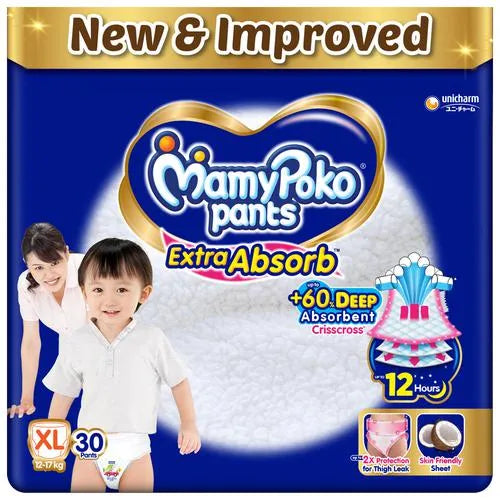 AM2300 MamyPoko Pants Extra Absorb Baby Diapers XL 30Pants 12-17 kg