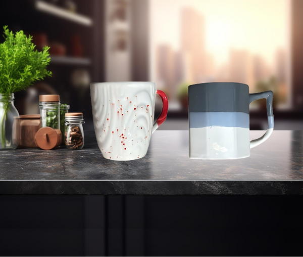 AM0339 Printed Ceramic Coffee or Tea Mugs with Handle for Office, Home or Gifting