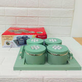 Di0189 Rishabh Steel King Deluxe 4-Piece Multipurpose Container With Tray Set