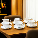 AM5957 Elegant Cup & Saucer Set Of 12 Pieces – Timeless Design for Tea & Coffee Moments