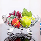 AM5981 Deli Crystal Flower Design Glass Fruit Bowl