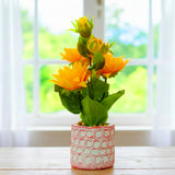AM6239 Artificial Sunflower Textured Ceramic Pot